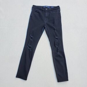 Hollister High-Rise Crop Super Skinny Black Jeans Classic Stretch 3R 26x26